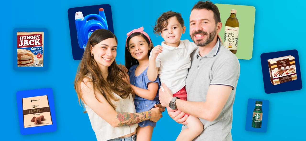Família com produtos do Sam’s Club